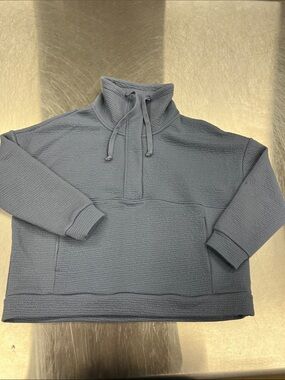 Cozy Women's Slate Blue Cowl Pullover Sweater